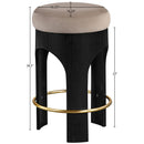  Color_Taupe -- Bocceli Taupe Velvet Upholstered Counter Stool IMAGE 7