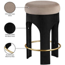  Color_Taupe -- Bocceli Taupe Velvet Upholstered Counter Stool IMAGE 8