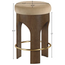  Meridian Bocceli Beige Velvet Upholstered Counter Stool IMAGE 6