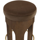  Color_Brown -- Bocceli Brown Velvet Upholstered Counter Stool IMAGE 4