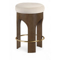  Color_Cream -- Bocceli Cream Velvet Upholstered Counter Stool IMAGE 1