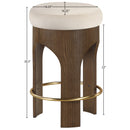  Color_Cream -- Bocceli Cream Velvet Upholstered Counter Stool IMAGE 6