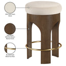  Color_Cream -- Bocceli Cream Velvet Upholstered Counter Stool IMAGE 7