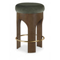  Color_Green -- Bocceli Green Velvet Upholstered Counter Stool IMAGE 1