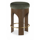  Color_Green -- Bocceli Green Velvet Upholstered Counter Stool IMAGE 1