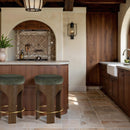  Color_Green -- Bocceli Green Velvet Upholstered Counter Stool IMAGE 2