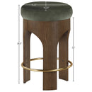  Color_Green -- Bocceli Green Velvet Upholstered Counter Stool IMAGE 6