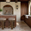  Color_Taupe -- Bocceli Taupe Velvet Upholstered Counter Stool IMAGE 2