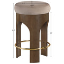  Color_Taupe -- Bocceli Taupe Velvet Upholstered Counter Stool IMAGE 6