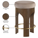  Color_Taupe -- Bocceli Taupe Velvet Upholstered Counter Stool IMAGE 7