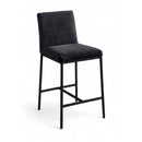  Meridian Reeves Black Chenille Fabric Upholstered Counter Stool IMAGE 1