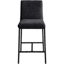  Color_Black -- Reeves Black Chenille Fabric Upholstered Counter Stool IMAGE 2