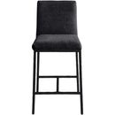  Meridian Reeves Black Chenille Fabric Upholstered Counter Stool IMAGE 2