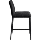  Meridian Reeves Black Chenille Fabric Upholstered Counter Stool IMAGE 3
