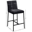  Color_Black -- Reeves Black Chenille Fabric Upholstered Counter Stool IMAGE 7