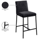  Color_Black -- Reeves Black Chenille Fabric Upholstered Counter Stool IMAGE 8