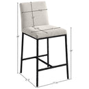  Meridian Reeves Cream Chenille Fabric Upholstered Counter Stool IMAGE 7