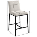  Color_Cream -- Reeves Cream Chenille Fabric Upholstered Counter Stool IMAGE 7