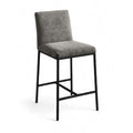  Color_Grey -- Reeves Grey Chenille Fabric Upholstered Counter Stool IMAGE 1