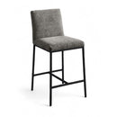  Color_Grey -- Reeves Grey Chenille Fabric Upholstered Counter Stool IMAGE 1