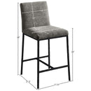  Color_Grey -- Reeves Grey Chenille Fabric Upholstered Counter Stool IMAGE 7