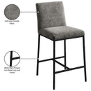  Color_Grey -- Reeves Grey Chenille Fabric Upholstered Counter Stool IMAGE 8
