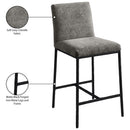 Meridian Reeves Grey Chenille Fabric Upholstered Counter Stool IMAGE 8