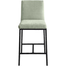  Meridian Reeves Mint Chenille Fabric Upholstered Counter Stool IMAGE 2