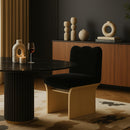  Meridian Shaw Black Chenille Fabric Upholstered Dining Chair IMAGE 2