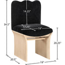  Meridian Shaw Black Chenille Fabric Upholstered Dining Chair IMAGE 8