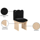  Meridian Shaw Black Chenille Fabric Upholstered Dining Chair IMAGE 9