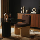  Color_Brown -- Shaw Brown Chenille Fabric Upholstered Dining Chair IMAGE 2