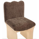  Color_Brown -- Shaw Brown Chenille Fabric Upholstered Dining Chair IMAGE 7
