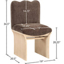  Meridian Shaw Brown Chenille Fabric Upholstered Dining Chair IMAGE 8