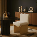  Meridian Shaw Cream Chenille Fabric Upholstered Dining Chair IMAGE 2