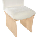  Color_Cream -- Shaw Cream Chenille Fabric Upholstered Dining Chair IMAGE 6