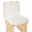  Color_Cream -- Shaw Cream Chenille Fabric Upholstered Dining Chair IMAGE 7