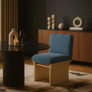  Color_Light Blue -- Shaw Light Blue Chenille Fabric Upholstered Dining Chair IMAGE 2