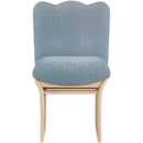  Meridian Shaw Light Blue Chenille Fabric Upholstered Dining Chair IMAGE 3