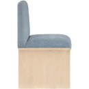 Color_Light Blue -- Shaw Light Blue Chenille Fabric Upholstered Dining Chair IMAGE 4