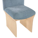  Color_Light Blue -- Shaw Light Blue Chenille Fabric Upholstered Dining Chair IMAGE 6