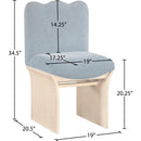  Meridian Shaw Light Blue Chenille Fabric Upholstered Dining Chair IMAGE 8