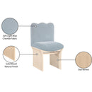 Color_Light Blue -- Shaw Light Blue Chenille Fabric Upholstered Dining Chair IMAGE 9