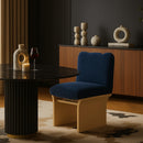  Color_Navy -- Shaw Navy Chenille Fabric Upholstered Dining Chair IMAGE 2