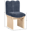  Meridian Shaw Navy Chenille Fabric Upholstered Dining Chair IMAGE 8