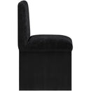  Color_Black -- Shaw Black Chenille Fabric Upholstered Dining Chair IMAGE 4