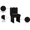  Color_Black -- Shaw Black Chenille Fabric Upholstered Dining Chair IMAGE 9