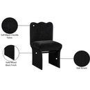  Meridian Shaw Black Chenille Fabric Upholstered Dining Chair IMAGE 9