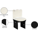  Meridian Shaw Cream Chenille Fabric Upholstered Dining Chair IMAGE 9