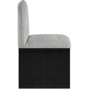  Color_Grey -- Shaw Grey Chenille Fabric Upholstered Dining Chair IMAGE 4
